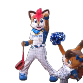 🧸 573190ab Maskottchen, Cheerleader, Baseball, Sport, Fuchs whatsapp sticker