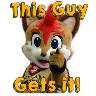 ☝️ b512b8c6 This Guy Gets it! Maskottchen, Cartoon, Fuchs, Der hats verstanden, Zustimmung whatsapp sticker