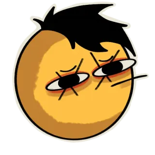 😑 59b6fdf9 Emoji, Ekspresi wajah, Kartun, Stiker, Sarkastik, Lelah telegram sticker