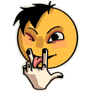 😉 aa727f33 Emoji, Gestur, Ofensif, Kartun, Lidah, Tangan, Berkedip telegram sticker