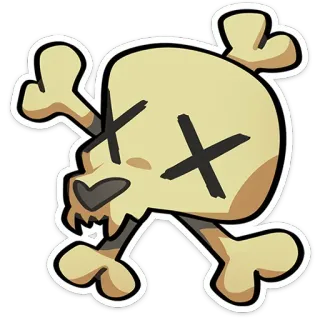 😵 410ee156 caveira, ossos, desenho animado, símbolo, morte, pirata, perigo, aviso telegram sticker
