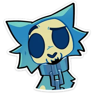 😳 a2c6daa4 personagem, adesivo, desenho animado, azul, peludo, animal telegram sticker