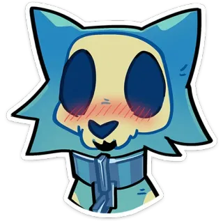 ☺️ ac82128d animal, desenho animado, adesivo, azul, peludo, caveira, dissimulado telegram sticker