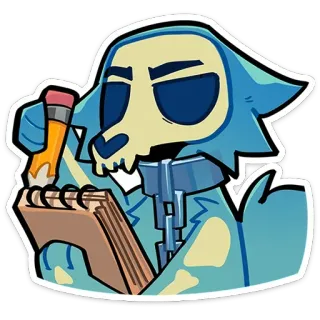 😠 cbfdf6d8 antropomórfico, cachorro, esqueleto, desenho, artista, esboço, desenho animado telegram sticker