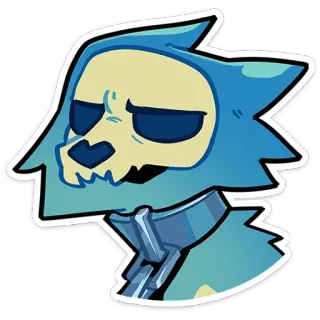 😒 d53fe638 Desenho animado, Antropomórfico, Lobo, Caveira, Personagem, Azul telegram sticker