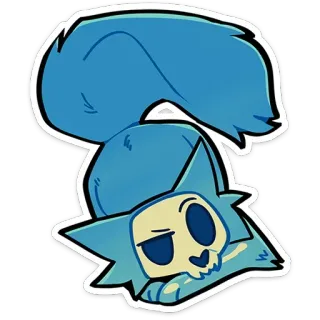 🤨 df42ff80 Furry, Caveira, Desenho animado, Animal, Fofo, Azul telegram sticker
