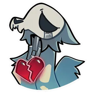 💔 18f612e2 cartone animato, mostro, cuore spezzato, triste, magia, fantasy telegram sticker