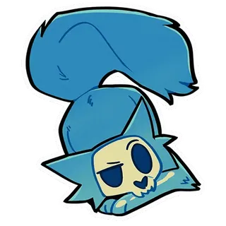 🤨 41c74e60 Furry, Scheletro, Gatto, Blu, Animale telegram sticker