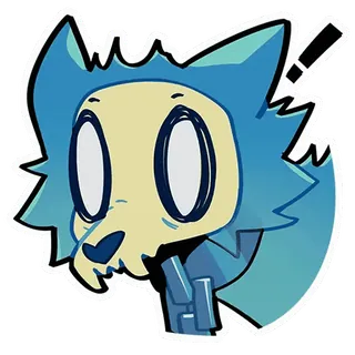 😱 66bbdeba Furry, Cartone animato, Mostro, Blu, Allarme, Punto esclamativo telegram sticker