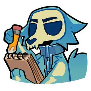 😠 7beb1a84 scheletro, cane, scrittura, disegno, quaderno telegram sticker