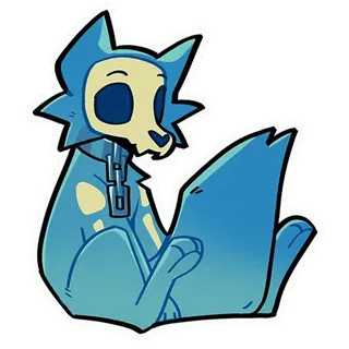 🙃 892d14dd Furry, Scheletro, Blu, Antro, Cane, Canino, Teschio telegram sticker