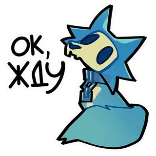 🥹 a697b435 ОК, ЖДУ ok, in attesa, blu, cartone animato, animale telegram sticker