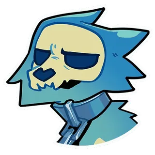 😒 b647de01 teschio, blu, animale, catena, peloso, mostro telegram sticker