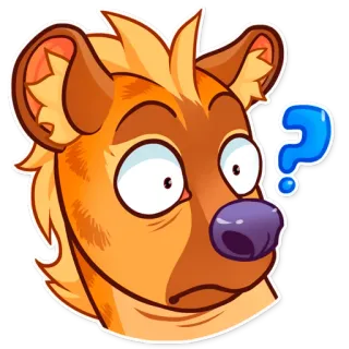 ❓ 02dc2d1f ハイエナ, 漫画, 質問, 動物, ケモノ, 表情 telegram sticker