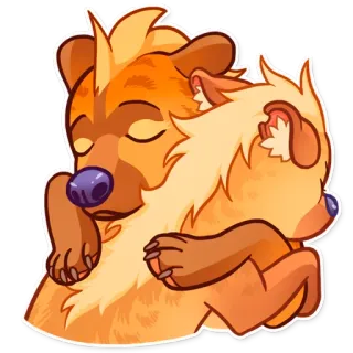👐 48e9032a 動物, 漫画, ハグ, 可愛い, 毛皮 telegram sticker