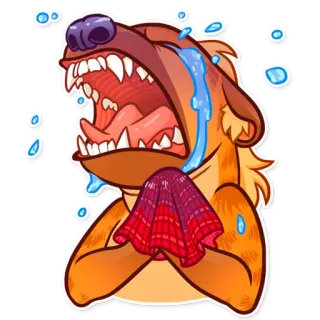 😭 5dd62617 犬, 泣く, 悲しい, 動物, 絵文字, ステッカー telegram sticker