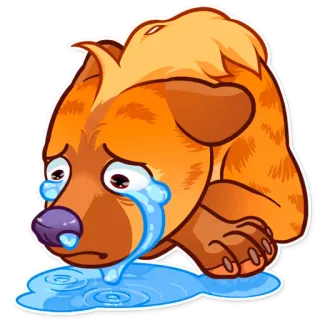 😢 7ed36b10 泣く, 悲しい, 動物, 犬, 顔文字, ステッカー telegram sticker