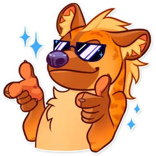 😎 a4e74c98 ハイエナ, かっこいい, サングラス, 動物, 漫画, ケモノ telegram sticker