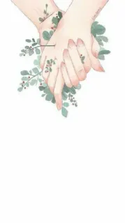👭 b8366da0 mains, aquarelle, feuillage, artistique, feuilles, nature, dessin telegram sticker