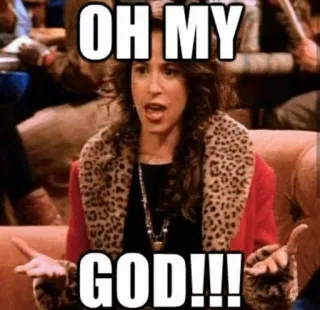 😱 08cf3683 OH MY GOD!!! oh mon dieu, exclamation, choquée, femme, surprise telegram sticker