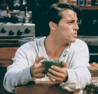 😩 56abce31 Joey Tribbiani Friends Joey, Friends, série TV, café, tasse telegram sticker