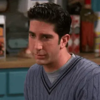 😕 6d94e3af Ross Geller Friends série tv, comédie, friends, sitcom, ross geller, david schwimmer telegram sticker