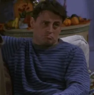 😕 9f00d03d Joey Tribbiani Friends Friends, Joey, Joey Tribbiani, Série TV, Années 90, Sitcom telegram sticker