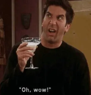 😒 d142f448 Ross Friends Oh, wow! série tv, friends, ross, oh wow, drôle telegram sticker