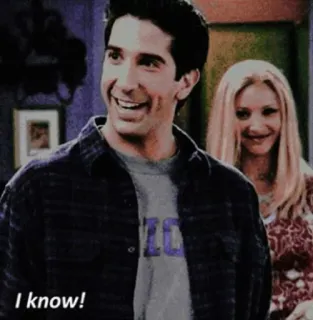 😄 d8819416 Ross Geller Friends I know! série tv, Friends, Je sais, Ross Geller, sitcom, comédie telegram sticker
