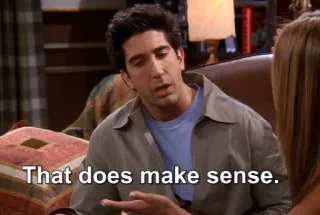 😕 5b4e91a9 Ross Geller Friends That does make sense. série télé, Friends, Ross Geller, logique, sitcom, drôle whatsapp sticker