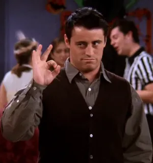 👌 b3cdff64 Joey Tribbiani Friends Joey Tribbiani, Friends, Série TV, Sitcom, Comédie, Matt LeBlanc whatsapp sticker