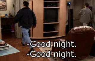 💤 c57d24d3 Good night. Good night. bonne nuit, amis, adieu, dire au revoir, émission télé, départ whatsapp sticker