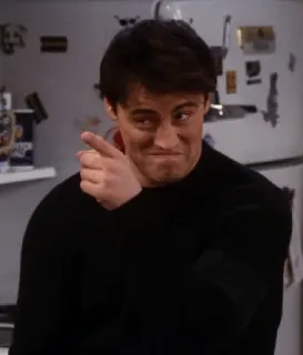 😏 d54e6181 Joey Tribbiani Friends joey, friends, série tv, drôle, montrer du doigt, acteur whatsapp sticker