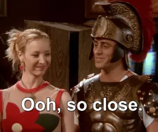 😕 e0c8e076 Ooh, so close. amis, sitcom, comédie, série, proche, humour whatsapp sticker