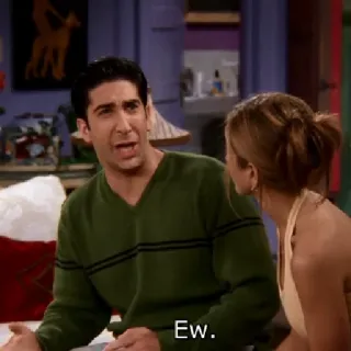 😣 f216c2fe Ross Geller Friends Ew. Beurk, Dégoût, Réaction, Sitcom, Télévision whatsapp sticker