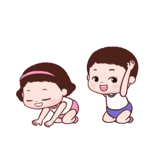 🤝 272ffde7 아이, 만화, 귀여운, 아기, 여자 아이, 남자 아이 whatsapp sticker