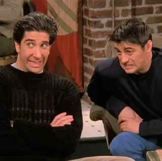 😬 3645fd18 Ross Geller Friends serie tv, sitcom, friends, ross geller, joey tribbiani, commedia whatsapp sticker