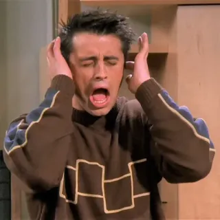 🙉 bc09042e Joey Tribbiani Friends divertente, frustrato, joey, commedia, serie tv whatsapp sticker
