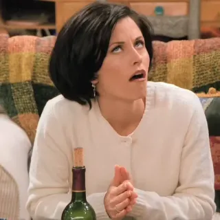 💦 ddf23764 Monica Geller Friends sarcastico, donna, occhi al cielo, televisione, personaggio whatsapp sticker