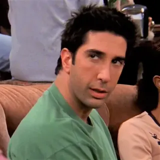 😏 01740c77 Ross Geller Friends 텔레비전, 시트콤, 캐릭터, 로스, 프렌즈, 90년대, 유머 telegram sticker