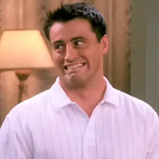 😬 1085a086 Joey Tribbiani Friends TV 프로그램, 시트콤, 프렌즈, 조이 트리비아니, 맷 르블랑, 코미디 telegram sticker