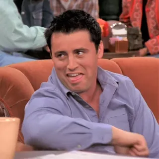 🤠 55a02e47 Joey Tribbiani Friends 조이, 프렌즈, TV 프로그램, 시트콤, 웃긴, 캐릭터 telegram sticker