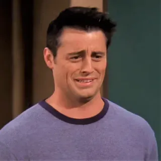 😰 ee687bf1 Joey Tribbiani Friends 조이, 트리비아니, 프렌즈, 시트콤, TV쇼, 캐릭터, 남자 telegram sticker