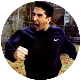 🏃 006fe318 Ross Geller Friends 电视剧, 老友记, 罗斯·盖勒, 喜剧, 喊叫, 生气 telegram sticker