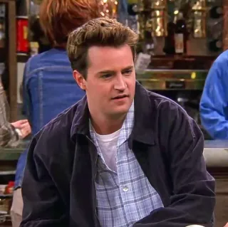 😑 7ad78859 Chandler Bing Friends チャンドラー, フレンズ, マシュー・ペリー, 90年代, シットコム, テレビ番組 whatsapp sticker
