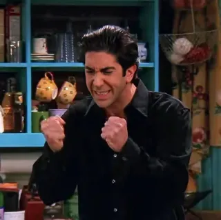 😤 d97e662a Ross Geller Friends ロス, フレンズ, 怒り, 反応, 興奮, テレビ, コメディ whatsapp sticker