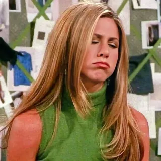 😕 e50662e0 Rachel Green Friends テレビ番組, フレンズ, レイチェル・グリーン, ジェニファー・アニストン, 悲しい, ふくれっ面 whatsapp sticker
