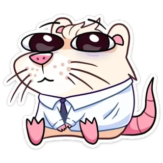 🥺 4ff42498 Ratte, Tier, Cartoon, Büro, Business, Nagetier, Krawatte telegram sticker