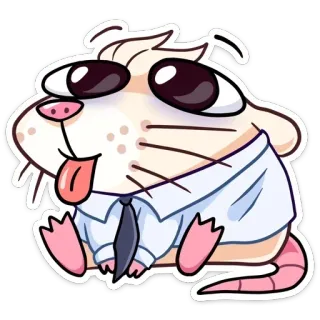 🌟 b92c29bc Ratte, Tier, Niedlich, Cartoon, Lustig, Aufkleber, Büro telegram sticker