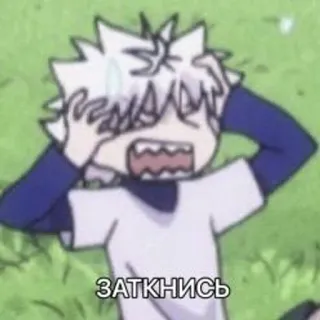 🌟 01a1629b ЗАТКНИСЬ Anime, frustriert, genervt, Charakter whatsapp sticker